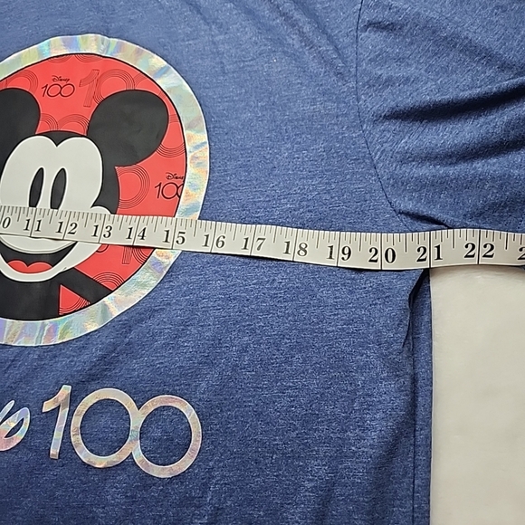 Mickey Mouse Disney 100 Year Celebration Front and Back Design M Blue T-shirt - Picture 6 of 7